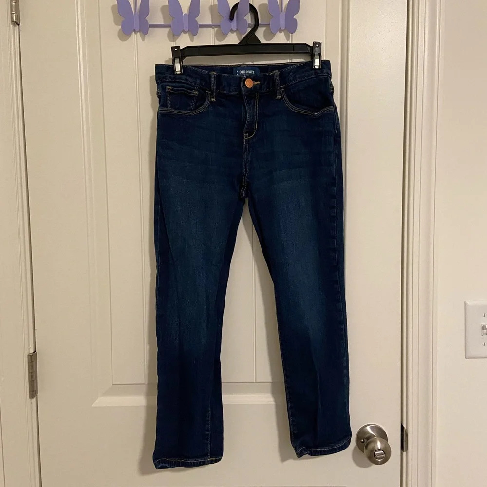 Old Navy girl’s dark wash skinny jeans — size 14